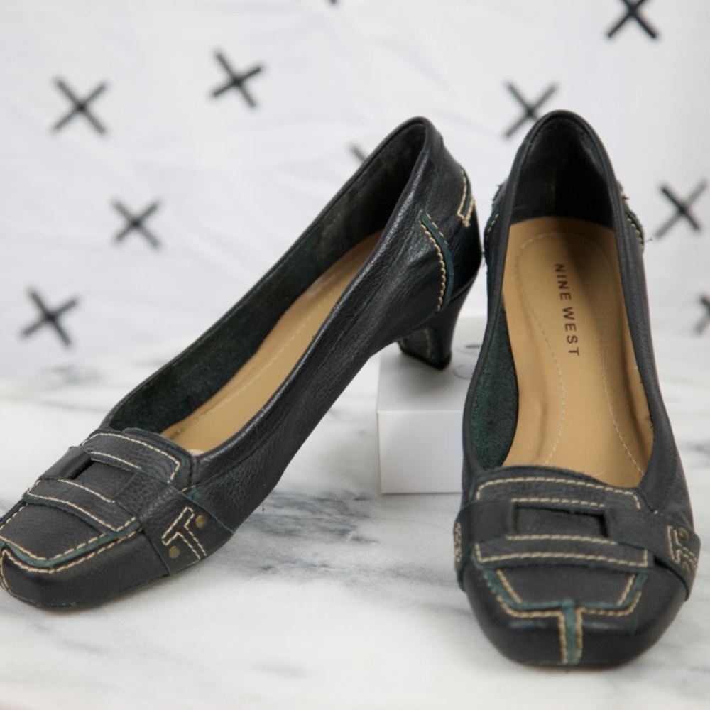 Leather Nine West Kitten heels